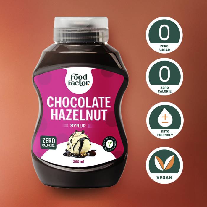 food factor chocolate hazelnut syrup | zero sugar zero calorie