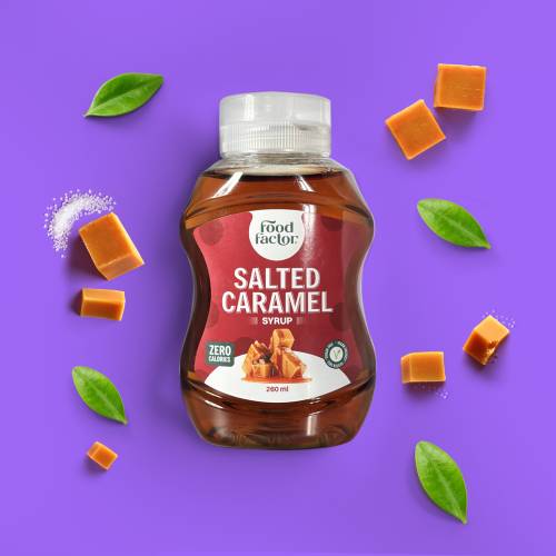 food factor salted caramel syrup | zero sugar zero calorie